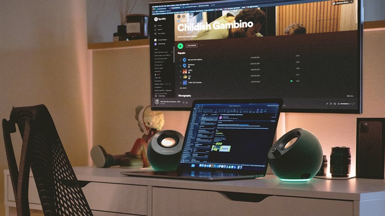 cretive pebble pro usb speakers computer setup