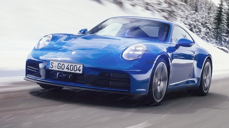 2024 Porsche 911 Carrera in snow