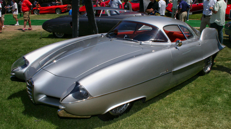 1955 Alfa Romeo BAT 9 concept seen from left front at outdoor car show