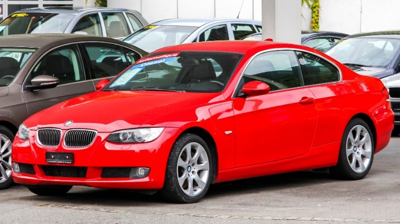 BMW 3 Series E92 on dealer lot