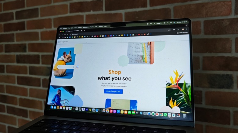 A MacBook with Google Lens running on it