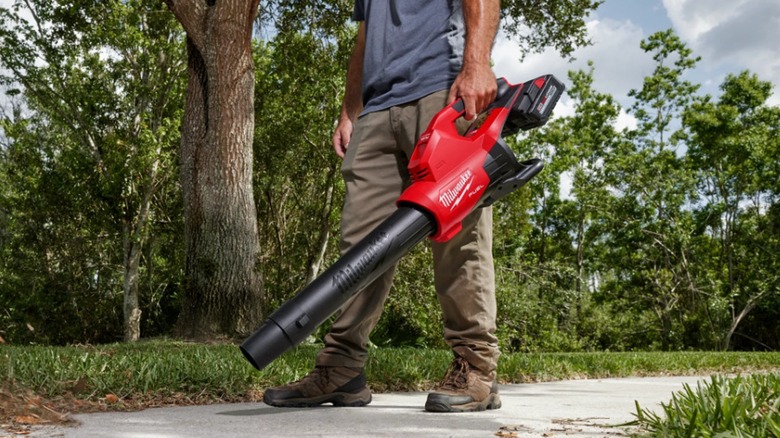 Man uses Milwaukee Hedge Trimmer