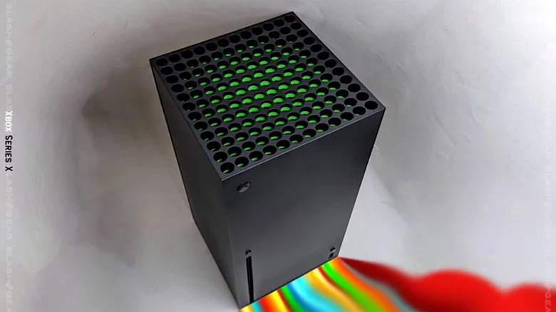 A top-down view of the Xbox Series X