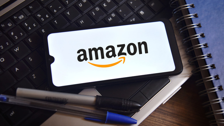 Amazon logo on a white bakcground