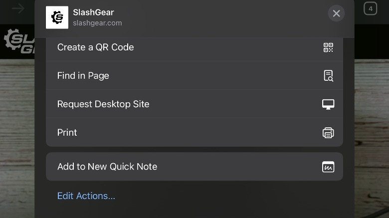 Quick Note screenshot on iPad