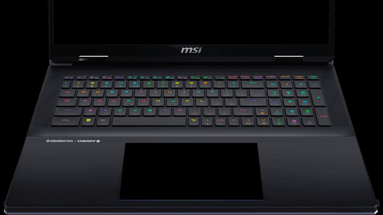 MSI Titan 18 HX keyboard and trackpad