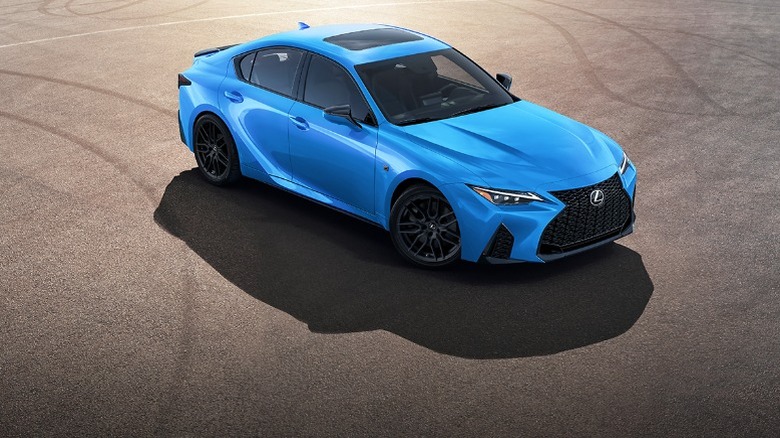 A blue 2024 Lexus IS 500
