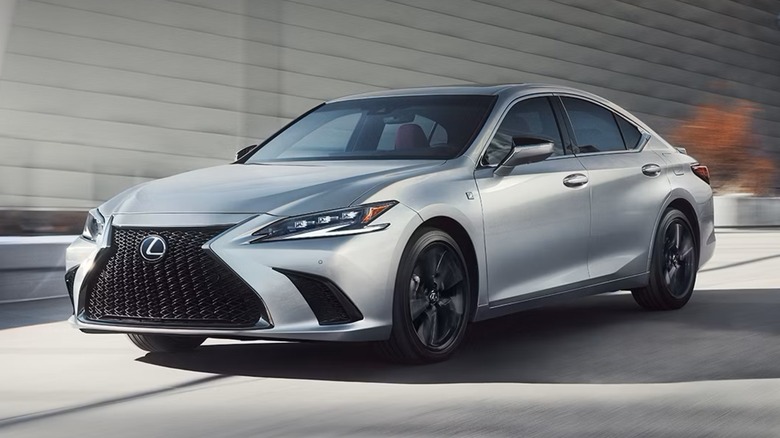 a silver Lexus ES 350 pictured on a driveway.