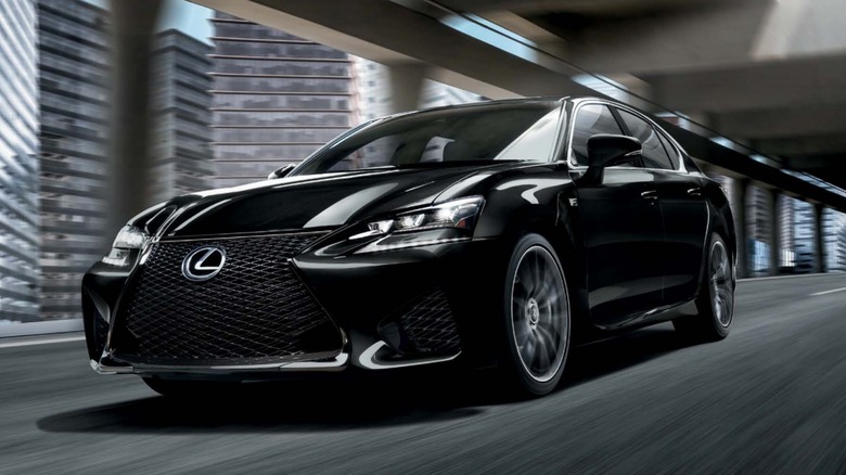 A black Lexus GS 350 showpiece