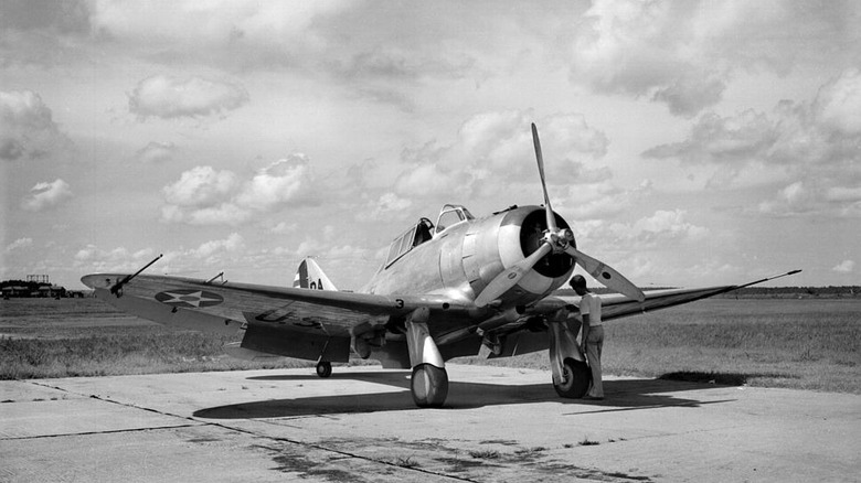 A Seversky P-35 at the Langley Aeronautical Laboratory at Hampton, Virginia