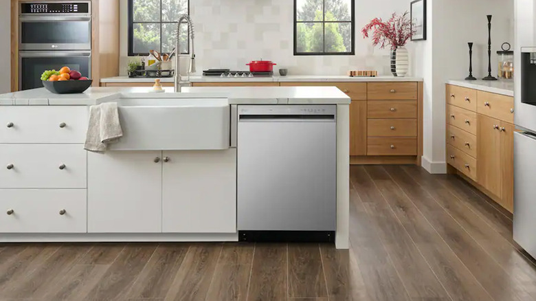 A kitchen equipped with an LG dishwasher