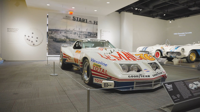 The 1976 Chevrolet Corvette Spirit Of Le Mans in a museum