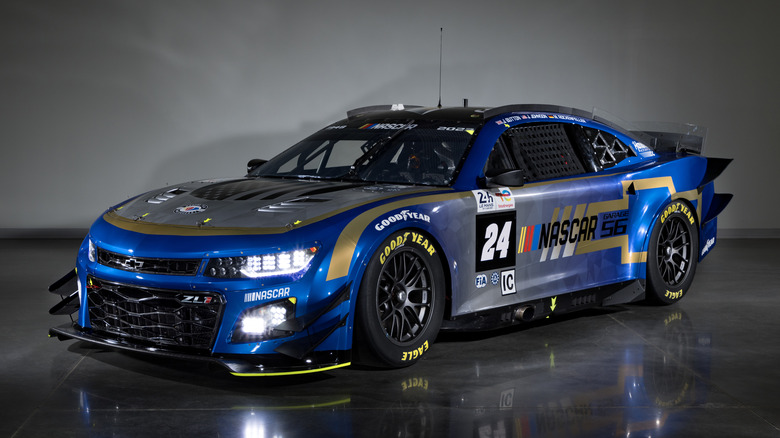 The 2023 Garage 56 Chevrolet Camaro ZL1 on display
