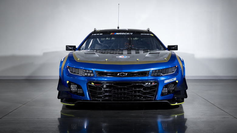 The 2023 Garage 56 Chevrolet Camaro ZL1 on display