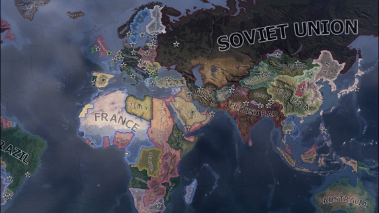 The world map in Hearts of Iron IV