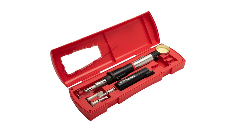Weller Super-Pro self-igniting cordless butane soldering iron inside a case