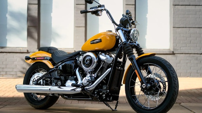 A yellow 2025 Harley-Davidson Street Bob