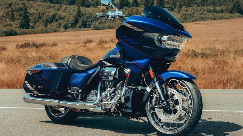 A blue 2025 Harley-Davidson CVO Road Glide
