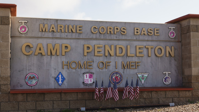 The welcome sign for Camp Pendleton