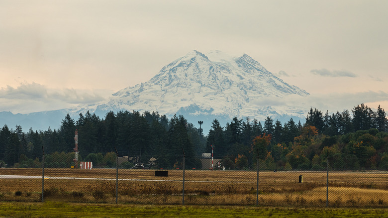 A view of Mount Rainer from Joint Base Lewis-McChord