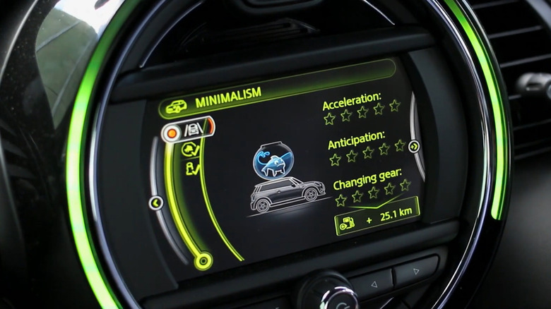 Mini Cooper's minimalism screen with fish