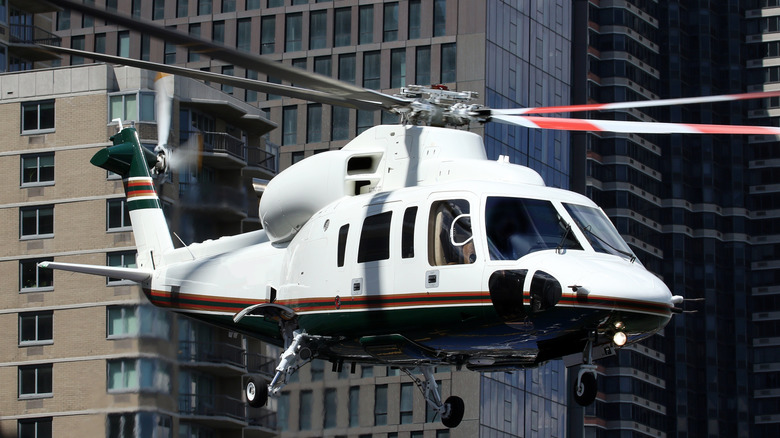 Sikorsky S-76 helicopter taking off in New York City