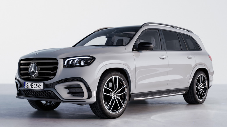 White Mercedes-Benz GLS SUV parked