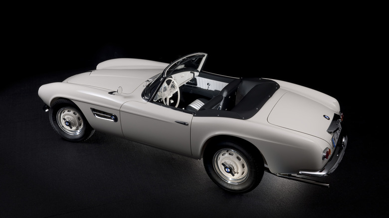 BMW 507 classic roadster rear 3/4 view from the top