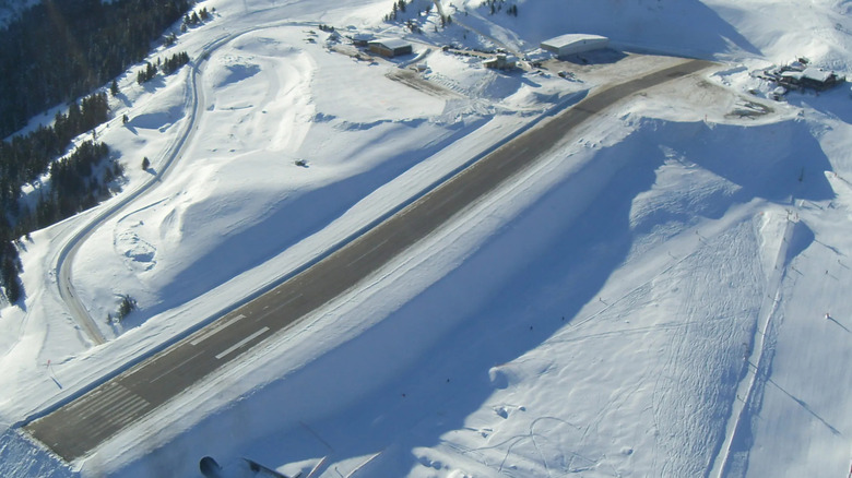 Courchevel Altiport in the snow