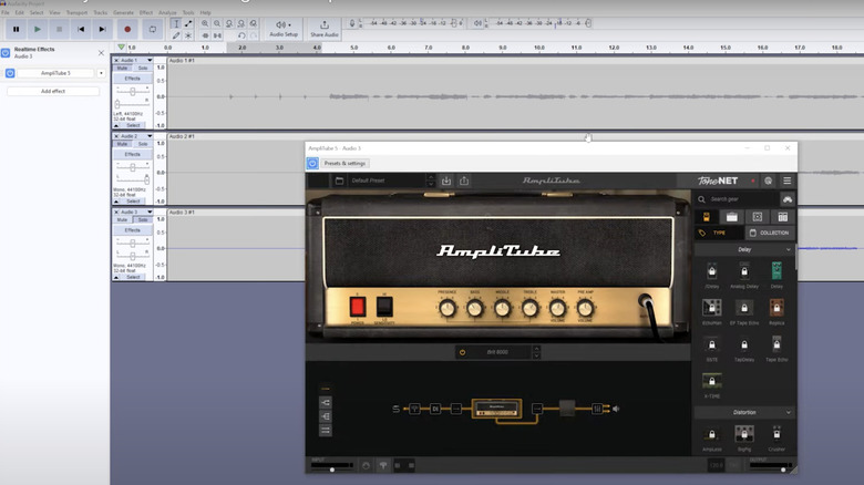 using Amplitube in Audacity