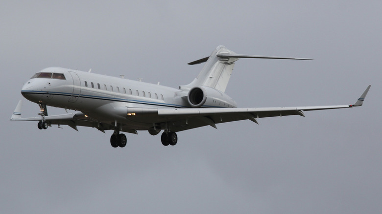 Bombardier Global Express E-11A plane in the sky
