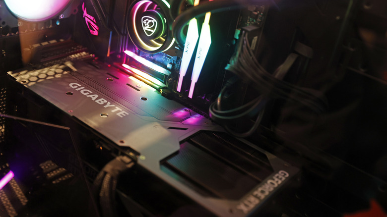 A Gigabyte branded Nvidia graphics card in a PC