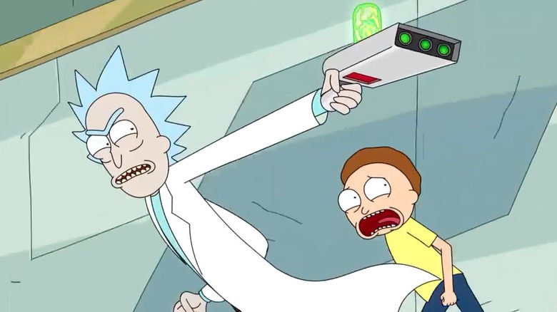 Rick holding portal gun
