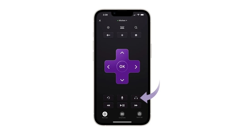 Headphone mode in Roku app