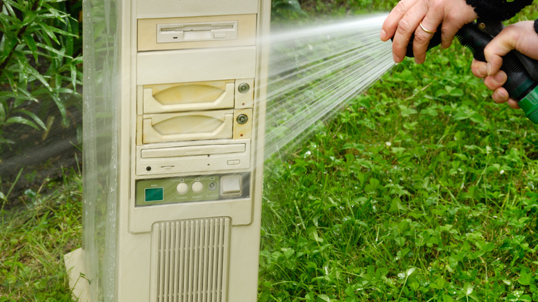 Washing an old PC tower