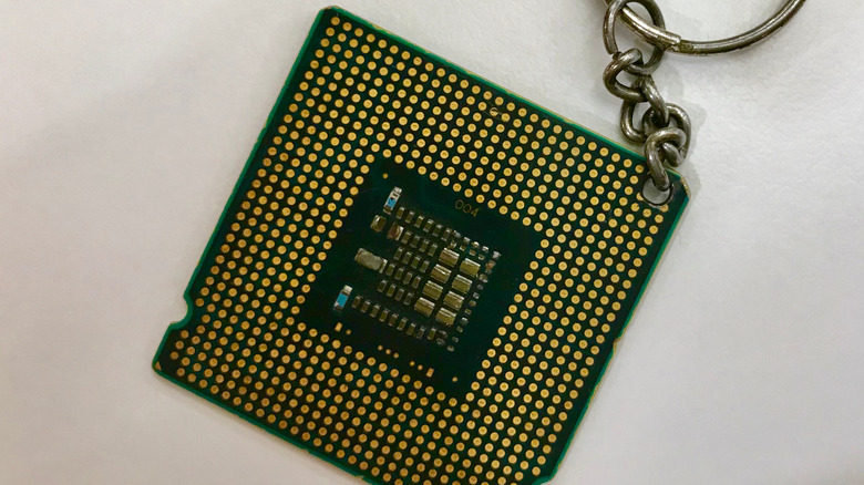 Keychain made from old CPU