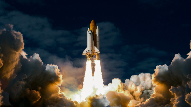 shuttle in flight