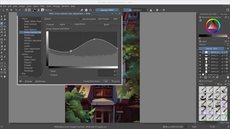 Krita dashboard