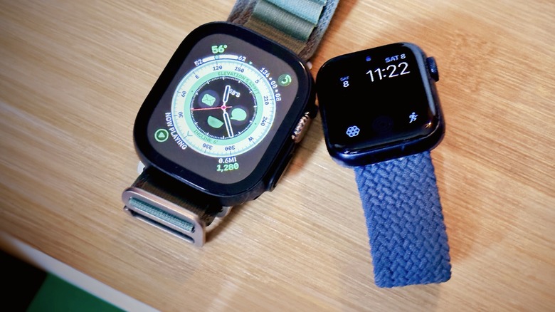 Two Apple Watches in a drawer