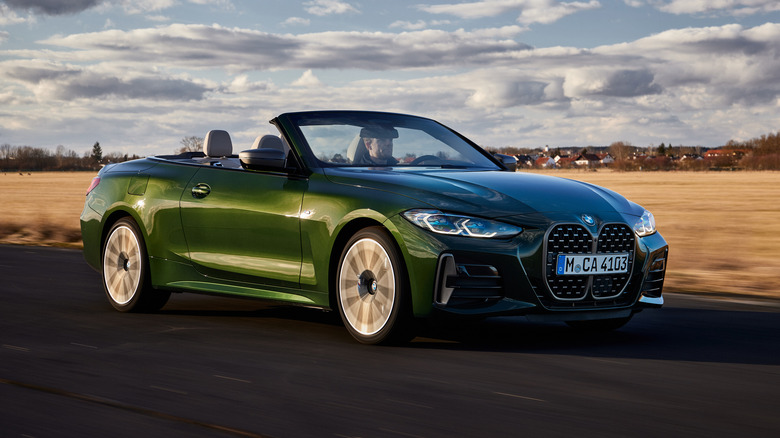 BMW 4 Series Convertible on rural road