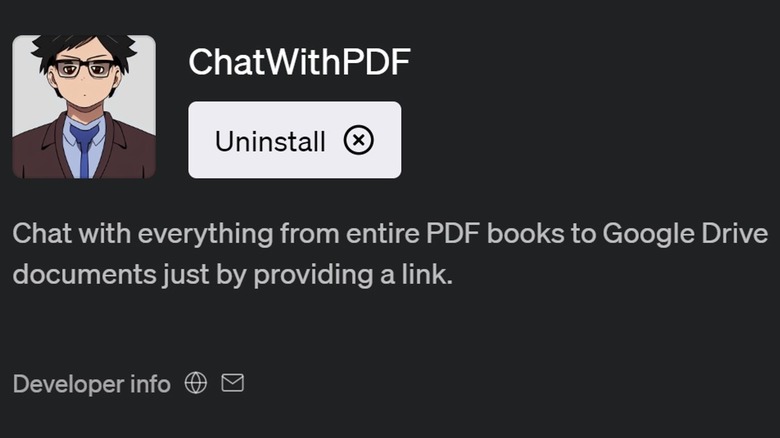 ChatGPT logo and PDF logo with Q&A arrows