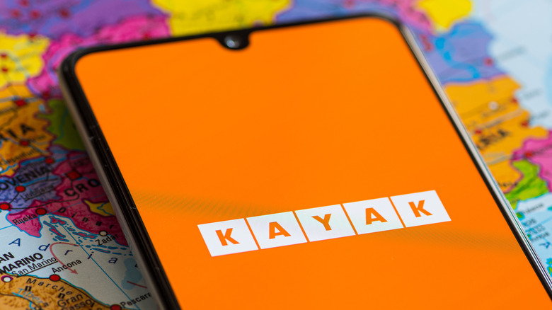 Kayak logo shown on smartphone