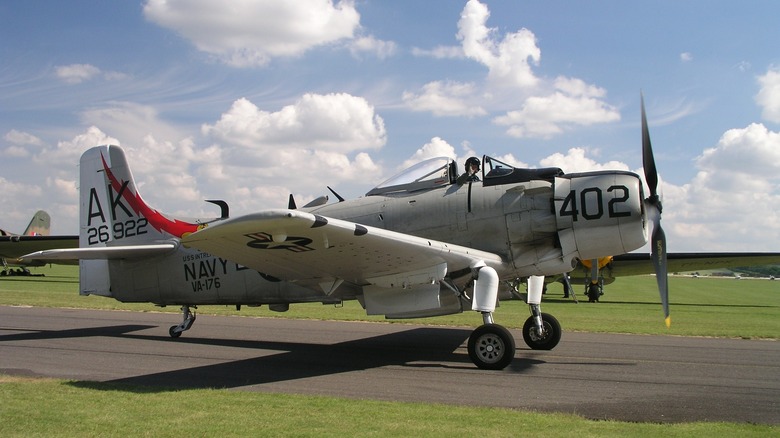Douglas A-1 Skyraider on tarmac