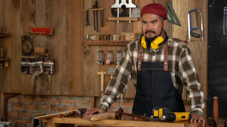 woodworker in workshop