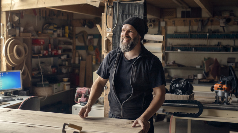 woodworker in his shop