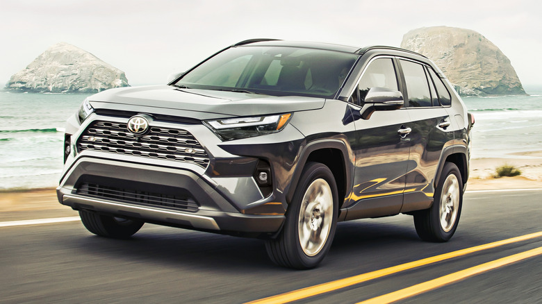 2025 Toyota RAV4 Hybrid dynamic image front 3/4 view