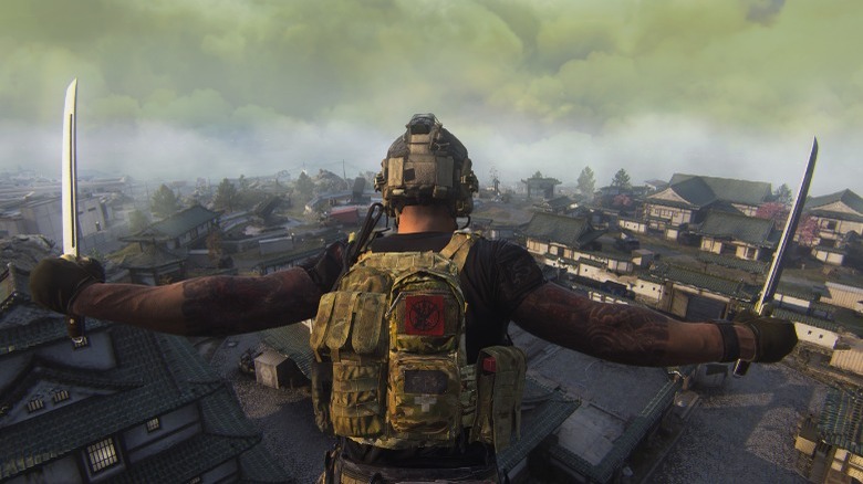 Player standing with swords in Warzone