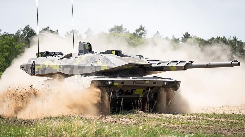KF51 Panther Main Battle Tank driving in dust