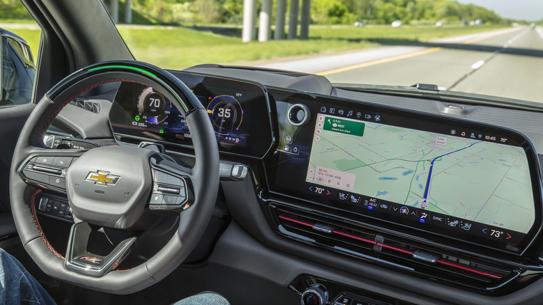 2025 Chevrolet Silverado EV dashboard view while driving