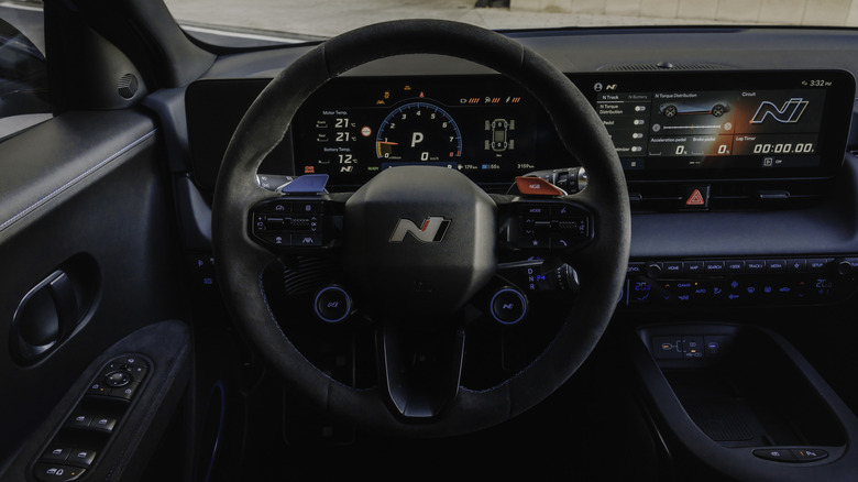 2025 Hyundai Ioniq 5 N steering wheel and instrument panel